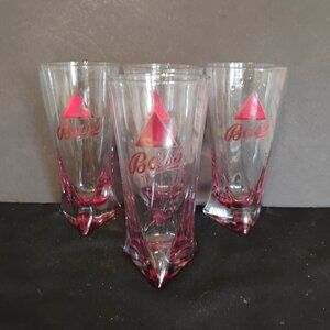 Bass Ale Triangle Red Base Pilsner Glass, Set of 4